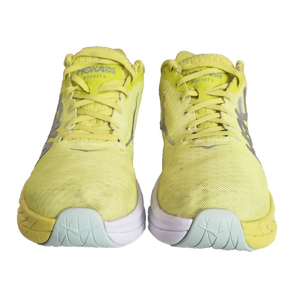 Hoka One One U Rocket X Men's Sz 11 Women's Sz 12 Green Yellow 1113532 BGEPR - Picture 3 of 11